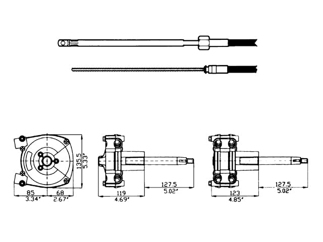 Ultraflex, M66 Styrekabel, 1stk. – Størrelse: 3,66 M