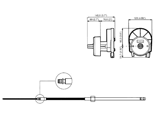 Ultraflex, M58 Styrekabel, 1stk. – Størrelse: 6,10 M