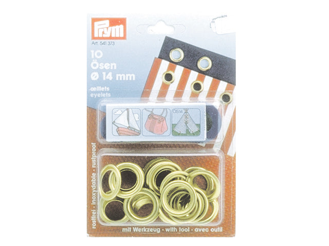 Prym, Sejlkovsere i Messing, Ø 14mm (10 stk) – Størrelse: 14mm, 5 Stk
