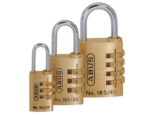 ABUS, Kombinationslås i Messing med Hærdet Stål, 3-6 Kodecifre, Rustfri – Størrelse: 30mm
