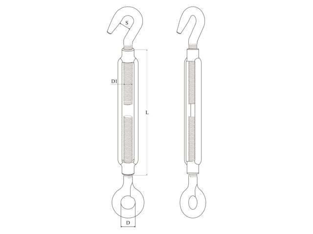 Talamex, Vantskrue H/E, Rustfrit Stål AISI 316, Metrisk Gevind (1 stk) – Størrelse: 5mm