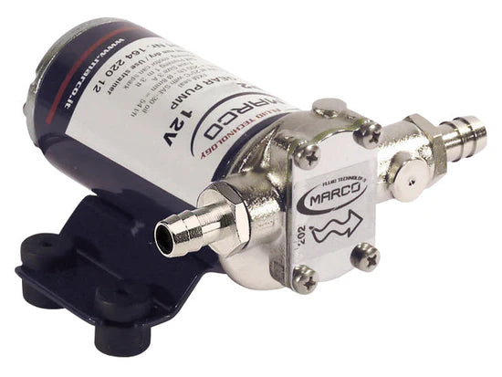 Marco, Dieselpumpe UP2, 12V, Selvsugende, Forniklet messing, Rustfritt stål