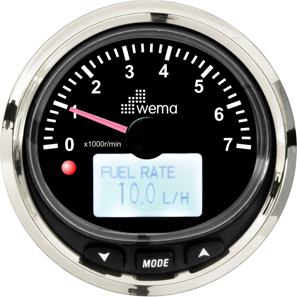 Wema, Turteller 7000 rpm NMEA2000, IP67, Ø 85 mm, Sort