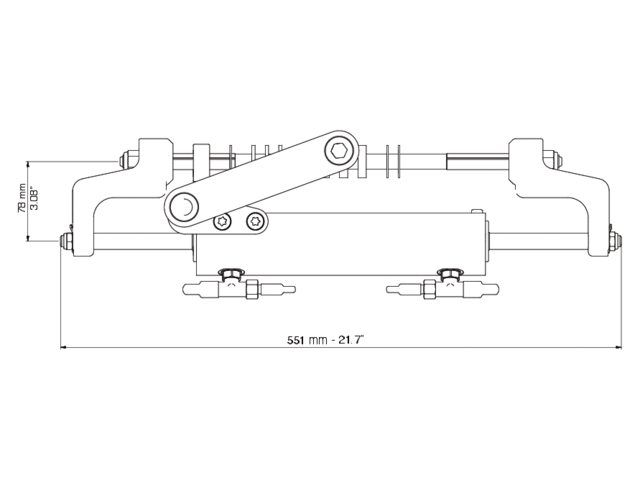 Ultraflex, Hydraulisk sylinder UC95-OBF/1, 95 cc, Frontmontering, Påhengsmotorer opptil 175 HK