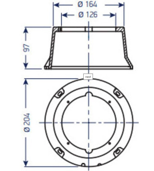 Lewmar, kompasspidestall 135 (89400002)