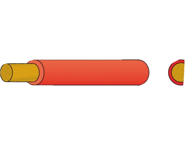 Accukabel geïsoleerd 16mm² rood (14422201)