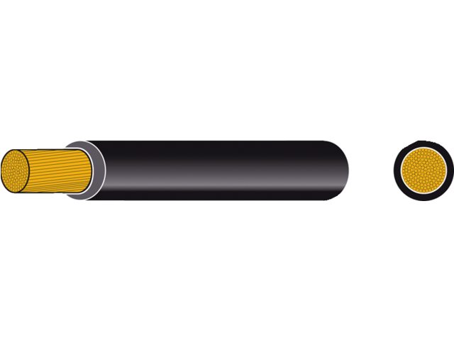 Accukabel geïsoleerd 25mm² zwart (10m)
