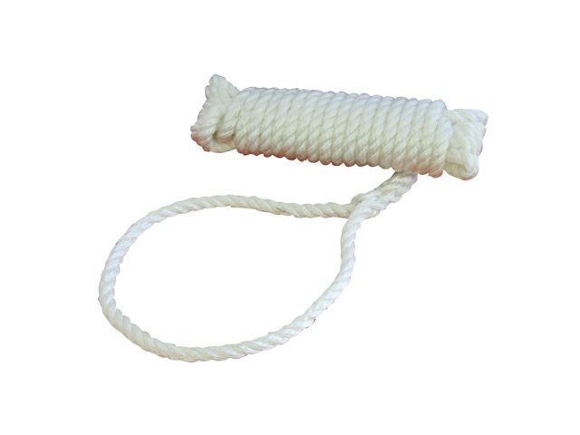 Landvast polyester 3-strengs wit 12mm 6m