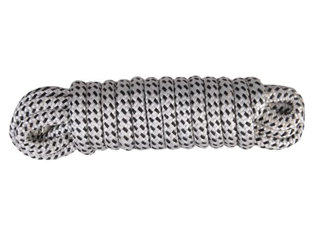 Landvast polyester wit/zwart 10mm 8m