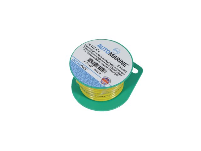 Dunwandige vertinde montage kabel 2.5mm² geel (5m)