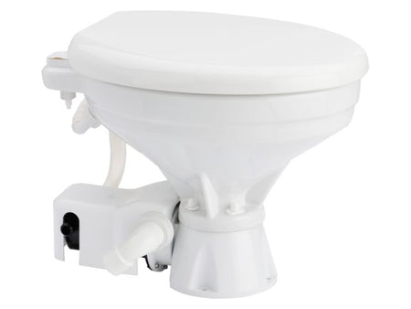 NauticPro.dk | Talamex, Elektrisk Toilet Large 24V, Hvid Keramisk Skål, Soft Close Sæde