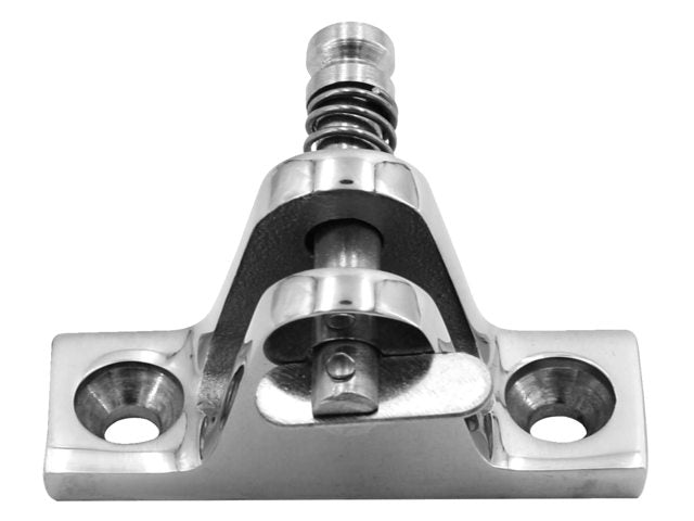 Buiskapbeslag RVS dekplaat 90° met dropnose pin