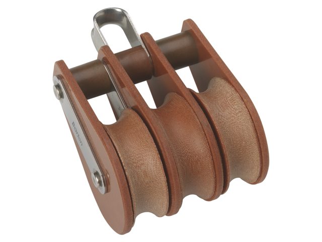 Blok tufnol met beugel 3-schijfs 45mm voor lijn 13mm