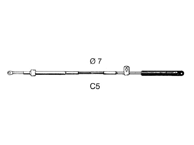 Ultraflex, C5 Kontrolkabel til Mercury/Mercruiser, 95 mm, 1 stk – Størrelse: 3,97 M