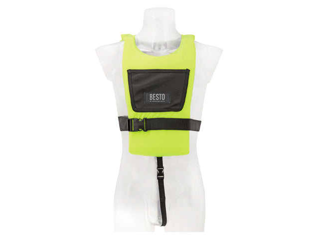 Besto, Paddlevest 50N Gul, Ergonomisk Design, Justerbart Taljebælte – Størrelse: BARN 25-40kg (35N)