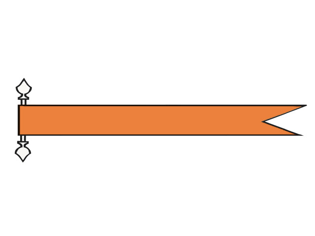 Talamex, Orange Streamer med Vimpelpind af Træ, 123456 – Størrelse: 275cm / Variant: 275 CM