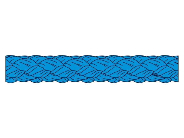 Talamex by Liros, Flettet skøde til sejljolle, Blå, 589081 – Størrelse: 8mm, 200 Meter