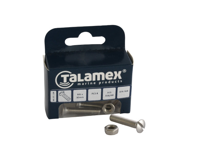 Talamex, Forhøjet Hovedskrue Cs, Rustfrit Stål AISI 316, 589081 – Størrelse: M5x70, 6 Stk