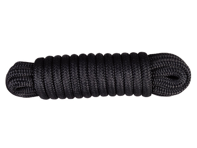 Talamex, Flettet fortøjningsline, 16-flet konstruktion, Sort, 40 cm øjesplejsning – Størrelse: 12mm / Variant: 10 M