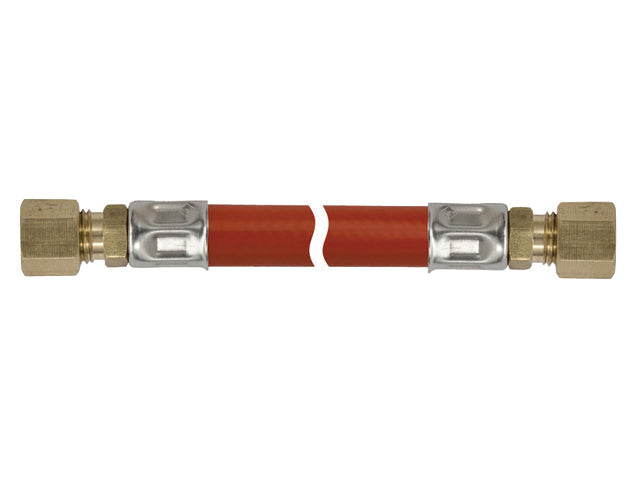 Talamex, Gasslange 8 MM Kompr. - Messing og Rustfrit Stål, 2 x 8 mm, 589081 – Størrelse: 40cm