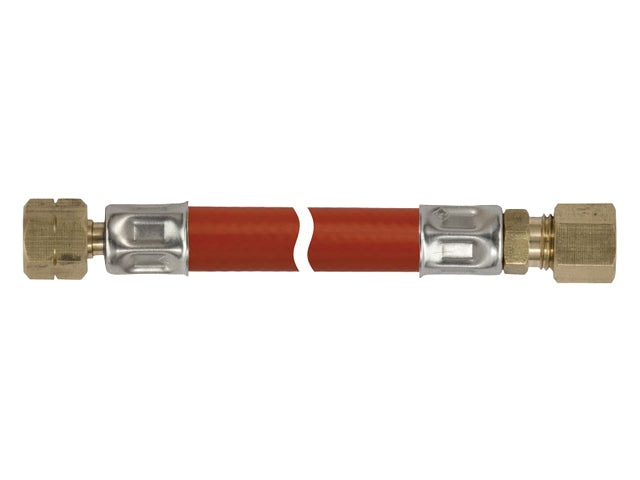 Talamex, Gasslange ¼" L BI X 8 MM Kompr. med Messing og Rustfrit Stål – Størrelse: 60cm
