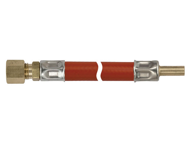 Talamex, Gasslange Gummi 8 MM Kompression x 8 MM Rør, Rustfrit Stål Klemrør – Størrelse: 40cm