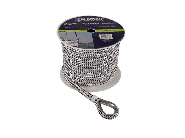Talamex, Ankerline med bly, Flettet Polyester, 10mm x 20m – Størrelse: 10mm / Variant: 30 M