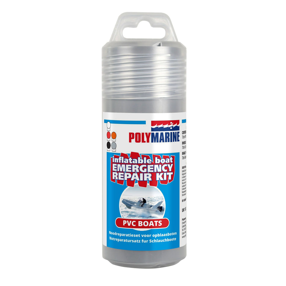 Polymarine, reparasjonssett for oppblåsbar båt, PVC grå